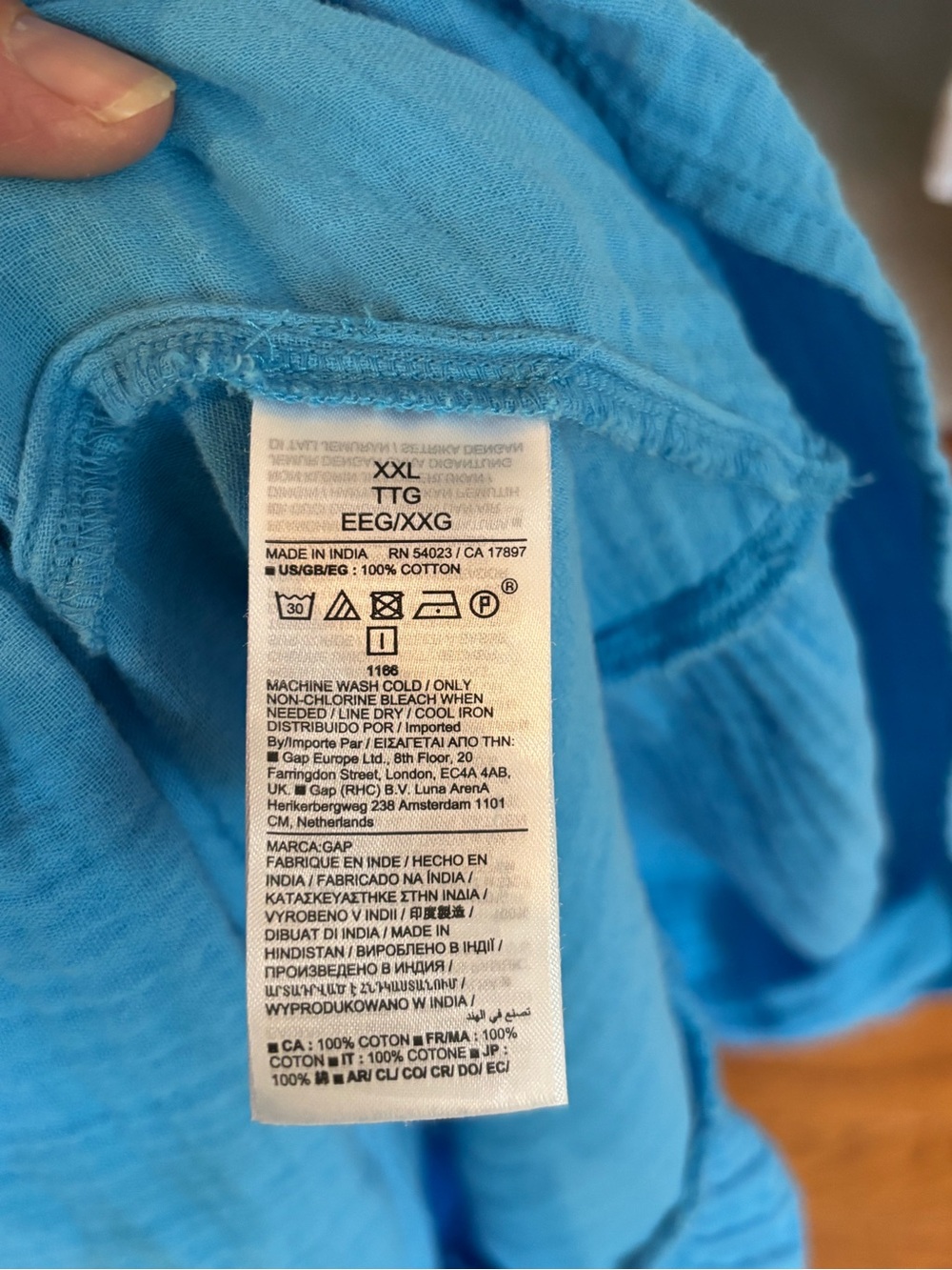 GAP Maxi Dress-Cotton Sky Blue-XXL - Picture 9 of 9